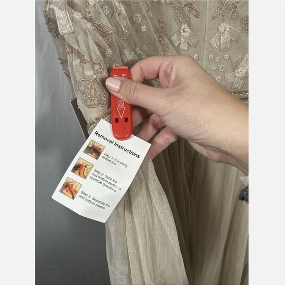 NWT $598 Mac Duggal [ 22 ] Embellished Illusion‎ High Neck Gown in Vanilla Cream - Picture 11 of 16